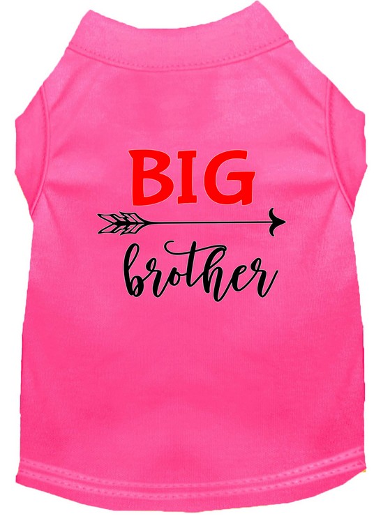 Big Brother Screen Print Dog Shirt Bright Pink XS